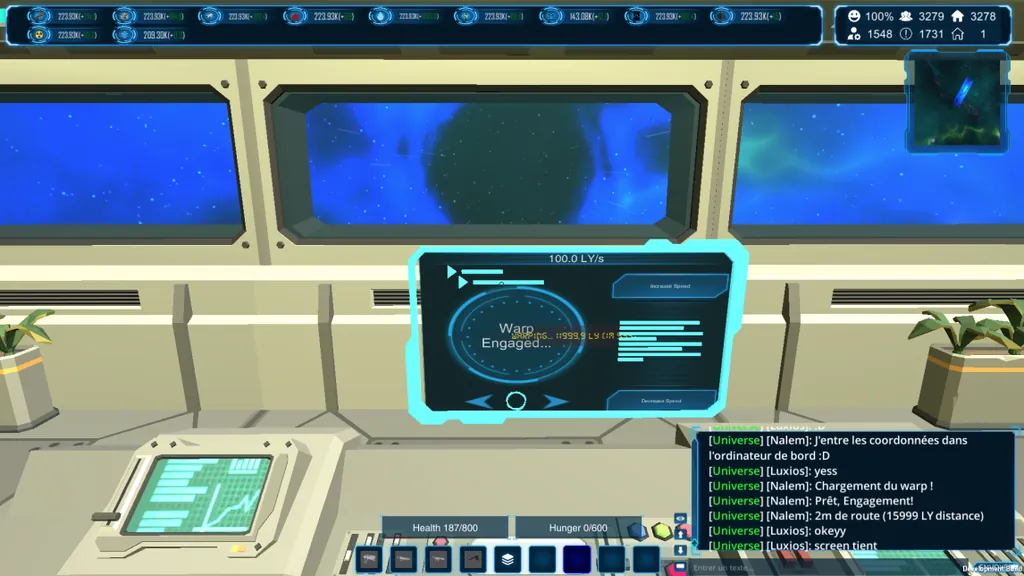 Inside the cockpit of a NEO spaceship